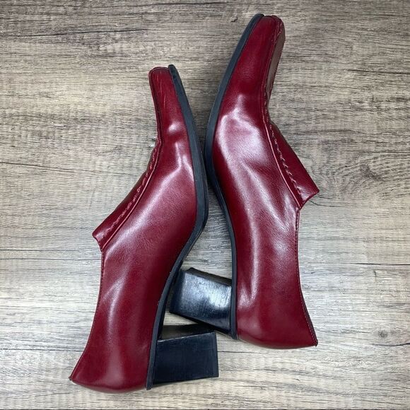 FRANCO SARTO~Women's ~Burgundy Square-Toe Pump~Size 7.5M - Picture 8 of 10